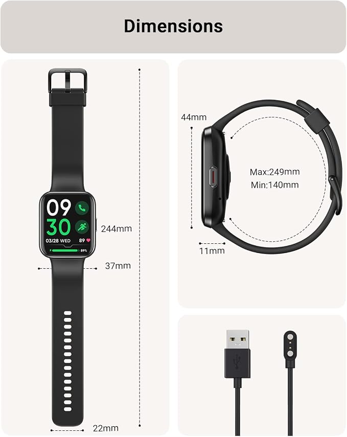 Tensky Smart Watch for Men/Women Android/iPhone/Samsung, Alexa Built-in, 1.8" Touch Screen Fitness Tracker with Answer/Make Calls, 3ATM Waterproof Heart Rate/Sleep/SpO2 Monitor, 120+ Sport Modes - Image 7