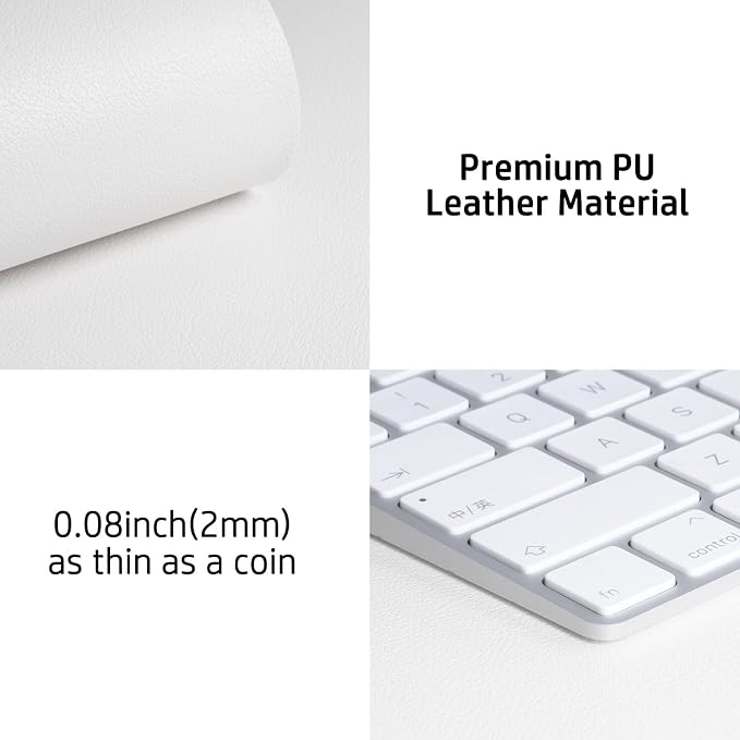 Aothia Leather Desk Pad Protector, Mouse Pad,Office Desk Mat, Non-Slip PU Leather Desk Blotter, Laptop Desk Pad, Waterproof Desk Writing Pad for Office and Home (48"x17", Off-White) - Image 8