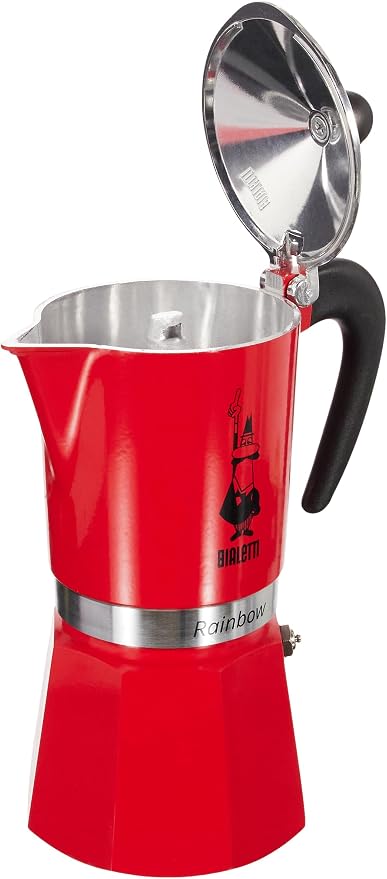 Bialetti Rainbow Moka Pot in Red, 6 Cup Stove Top Espresso Maker - Aluminum Cafetera for Ground Coffee, Italian Coffee Maker for Home Brewing - Image 4