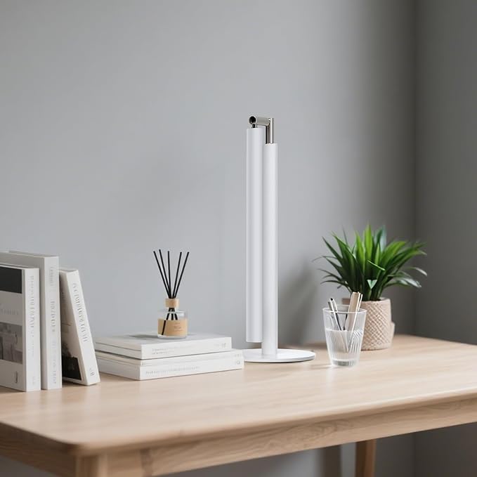SIBRILLE White LED Desk Lamp, 16" Dimmable Metal Desk Light with Base, 15W 1200LM, Adapter Included, Color & Brightness Adjustable, Modern Tall Table Lamp for Home Office Reading Study Task Laptop - Image 9