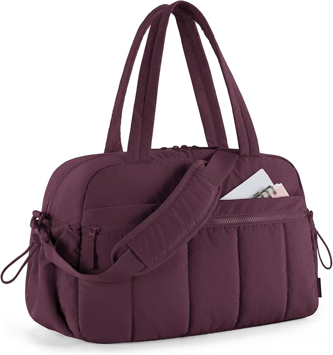 BAGSMART Duffle Bag for Travel, Gym Bag for Women, Weekender Carry on Bag | PVC Wet Pocket, Airline Approved Personal Carry-on Size, Fits Under-seat, One Bag for Gym, Travel, Hospital, Overnight by BAGSMART
