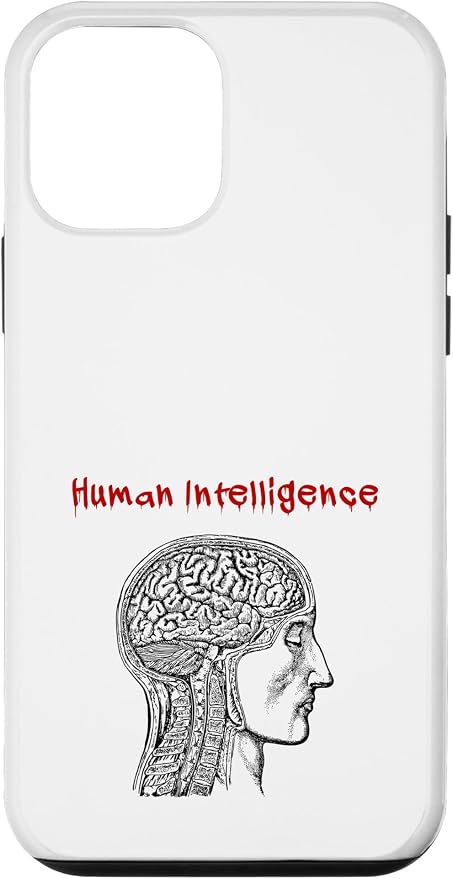 Human Intelligence (Anti Ai Statement & Head Graphic) Case for iPhone 12 mini by Unknown