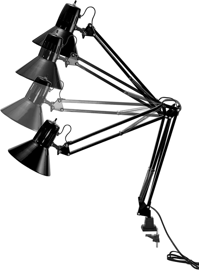 Bostitch Office VLF100 LED Swing Arm Desk Lamp with Clamp Mount, 36" Reach, Includes LED Bulb,Black - Image 10