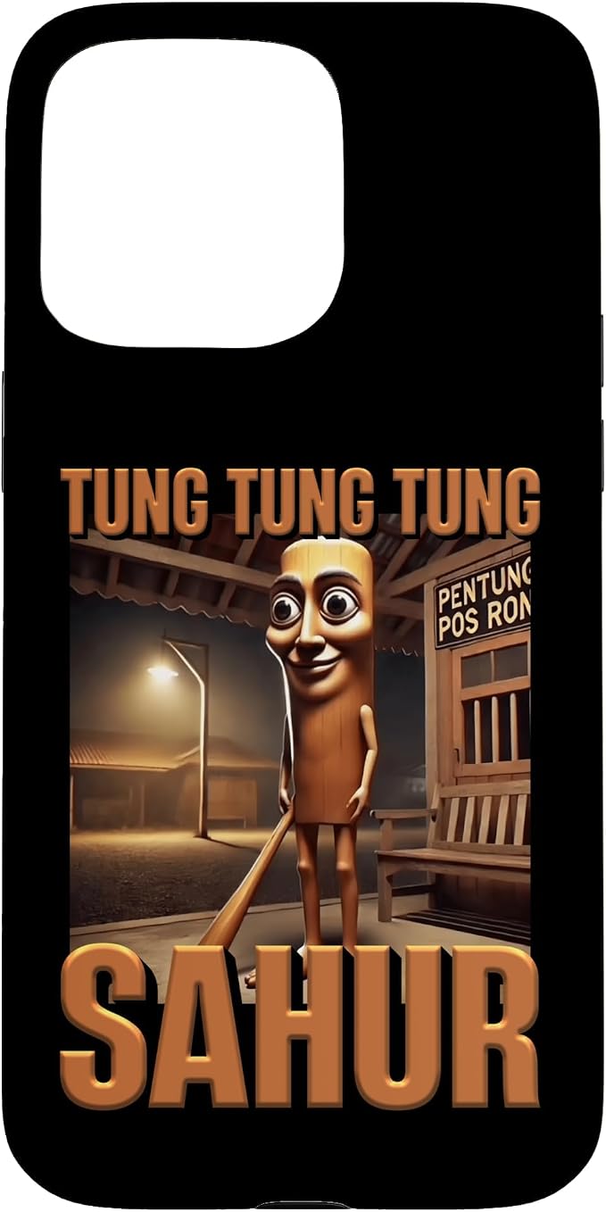 Internet Hilarious Meme AI Character Tung Tung Tung Sahur Case for iPhone 15 Pro Max by Unknown