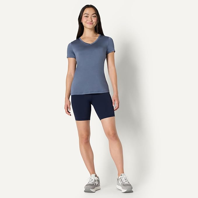 Amazon Essentials Women's Active Quick Dry Tech Stretch Short-Sleeve V-Neck T-Shirt (Available in Plus Size), Pack of 2 - Image 5