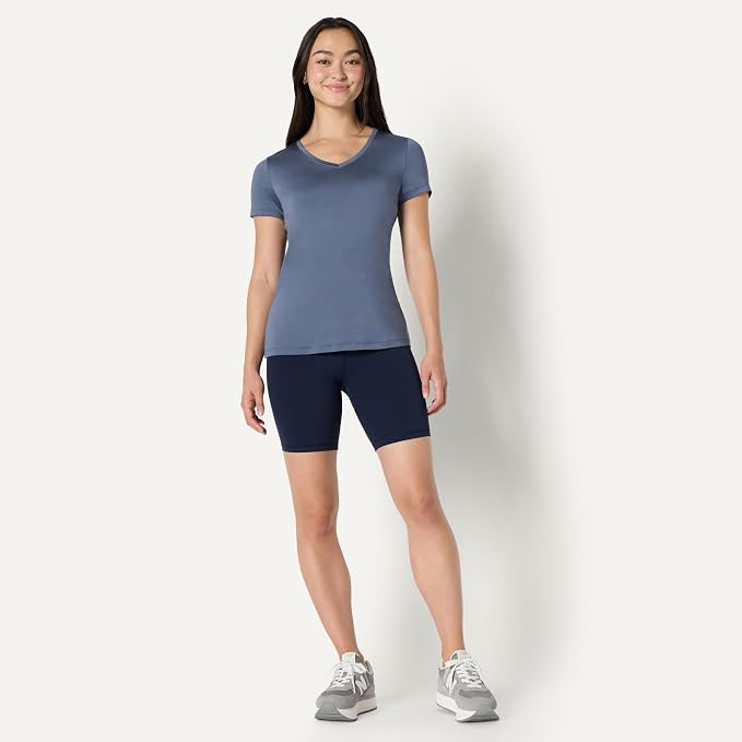 Amazon Essentials Women's Active Quick Dry Tech Stretch Short-Sleeve V-Neck T-Shirt (Available in Plus Size), Pack of 2 - Image 5