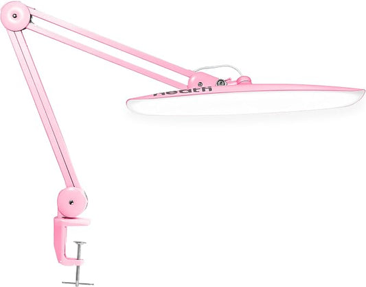 Neatfi XL 2200 Lumens 24W LED Desk Lamp – Shadow-Free Task Lighting | 4-Level Dimming | Home Office & Crafts Use | 20-Inch Wide Head (Pink, Non-CCT with Clamp) by Neatfi