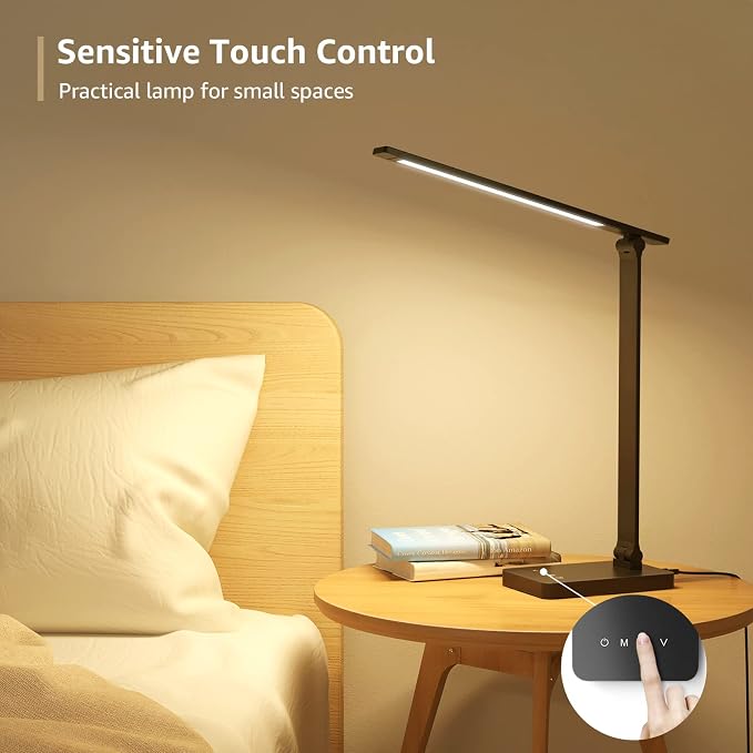 Lepro LED Desk Lamp for Home Office, 9.5W 750LM Touch Desk Light, Black | 5 Color Modes 5 Brightness Level, Eye Caring, Metal Task Lamp For Reading, Sewing, Crafts, School Supplies, Puzzle Light - Image 5
