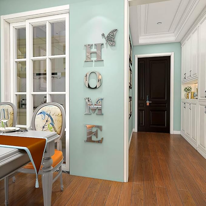 Home Wall Decor Letter Signs Acrylic Mirror Wall Stickers Decorations for Living Room Bedroom Home Decor Wall Decals (Silver, 47.2 X 15.3IN) - Image 7