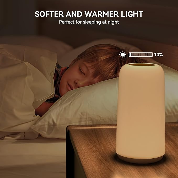Touch Bedside Table LED Lamp, [Sleek Design & RGB Mode] Multi-Color Dimmable with Warm White Lights, Birthday Gifts for Women Mom, Smart Nightstand Small Lamp for Bedroom Living Room Home Decor - Image 8