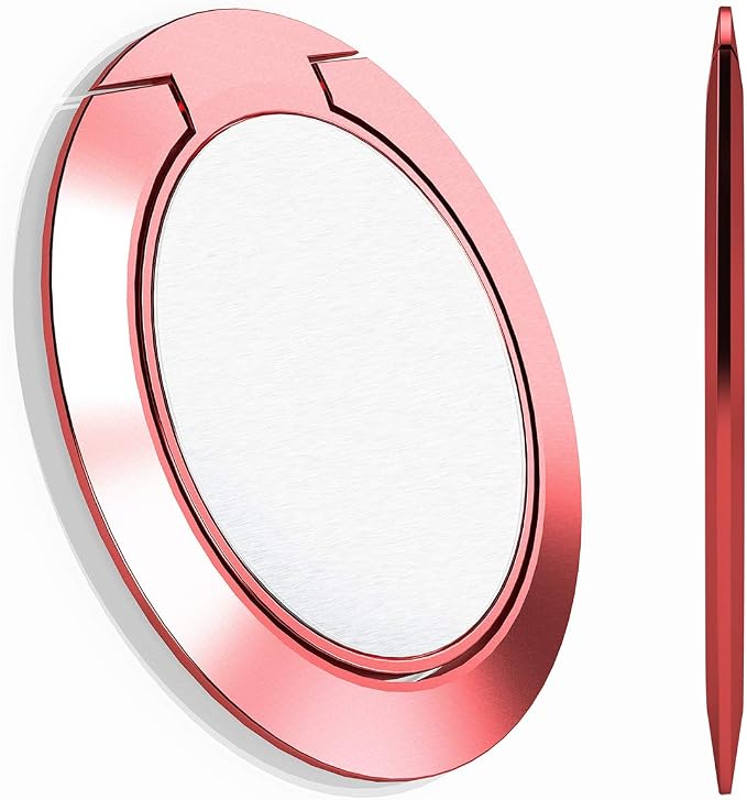 World's Slimmest Phone Ring Holder, Attom Tech Tomorotec Ultra Thin Cell Phone Ring Stand for Magnetic Car Mount Hook Compatible for iPhone Samsung Smartphone Accessories (Pink) by Attom+Tech