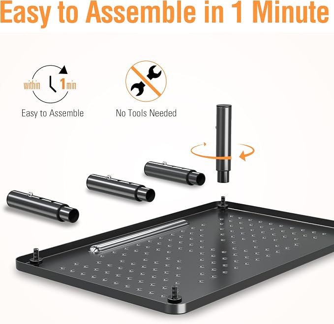 ELIVED 2 Pack Monitor Stand Riser - 3 Height Adjustable Monitor Stand | for Laptop, PC, Printer, Mesh Metal Monitor Riser for Desktop Organizer - Image 6