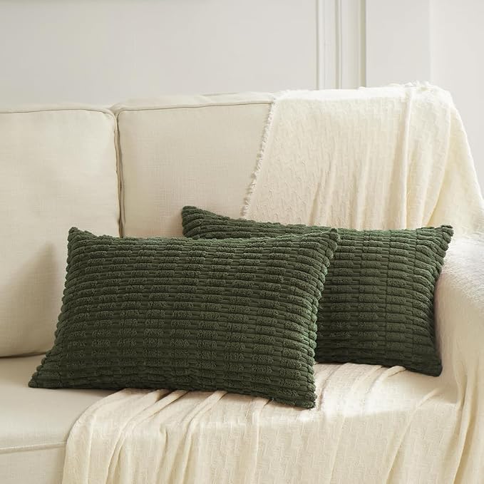 Fancy Homi 4 Packs Decorative Throw Pillow Covers for Living Room Couch Bed, Modern Farmhouse Boho Home Décor Accent Cushion Case, 24" x 14", Olive Green - Image 6