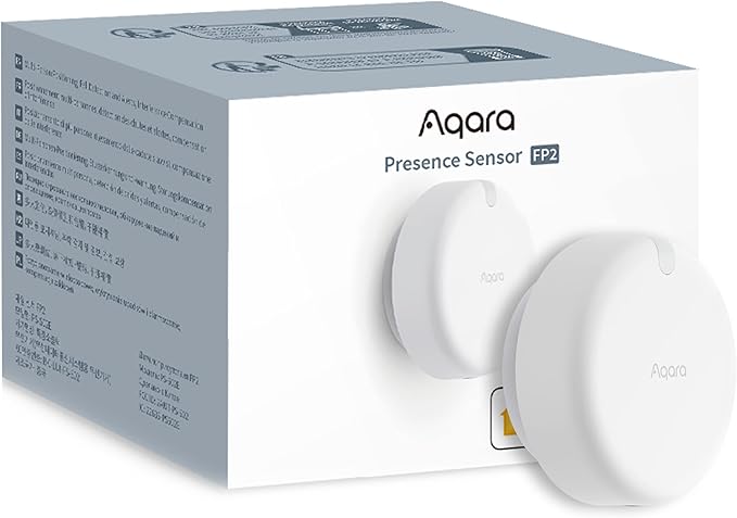 Aqara Presence Sensor FP2, mmWave Radar Wired Smart Motion Sensor, Zone Positioning, Multi-Person & Fall Detection, Supports HomeKit, Alexa, Google Home, and Home Assistant, 2.4 GHz Wi-Fi Required by Aqara