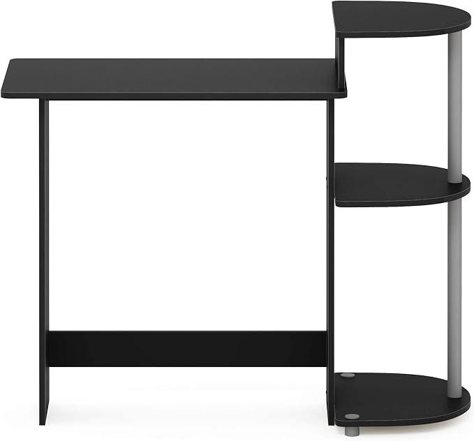 Furinno Compact 29-Inch Computer Desk, Gaming Desk with Shelves, Office Desk with Book Shelf, for Home Office, Study Room, Dorm, Bedroom, Black - Image 6