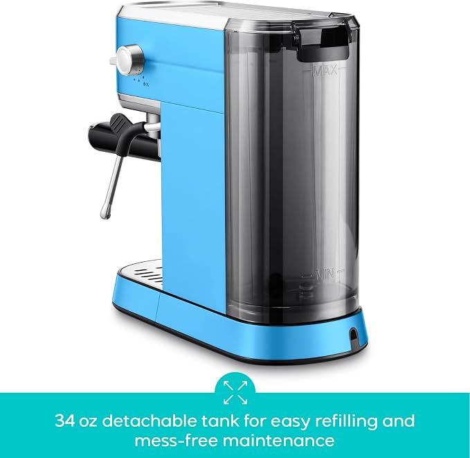 CASABREWS CM5418 Espresso Machine, Espresso Coffee Maker with Steam Wand | Stainless Steel, 20-Bar Pump, Built-in Pressure Gauge, Powerful Steam Wand for Cappuccino Latte for Home, 34oz Water Tank - Image 5