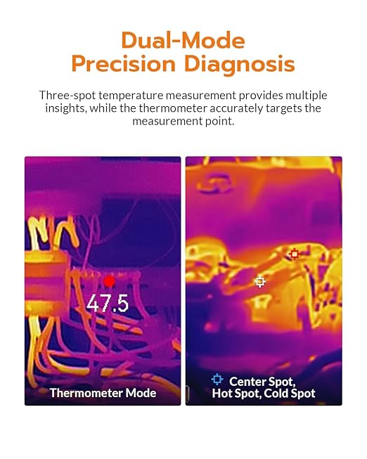 GT16S Thermal Imaging Camera with Smart AI Scene Detection, Thermometer Mode, 240×240 UIRA-IR Resolution, -4°F-1202°F Temp Alarm, 11h Runtime, Infrared Camera for HVAC Home Inspection - Image 4