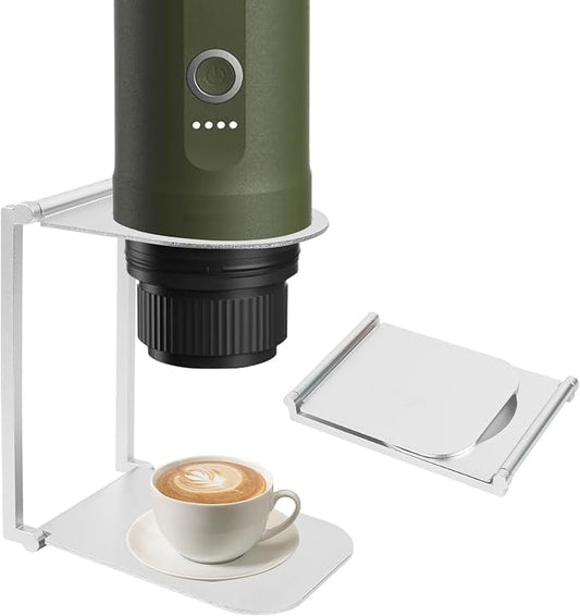 Stand Compatible with Outin Nano – Portable Foldable Coffee Maker Stand with Base, Espresso Machine Holder for Home, Desk, and Travel (Silver) by Unknown