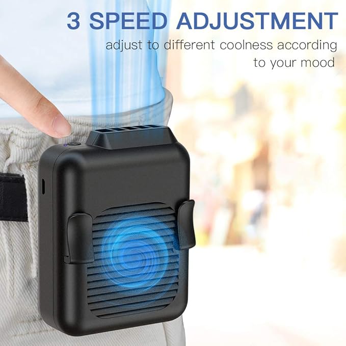 Koonie Portable Waist Belt Cooling Fan Rechargeable, 23h Use Time, 5100RPM Strong Airflow with 3 Speed Levels, Personal Under Shirt Fan for Men,Hands-free Clip on Pants Fan for Outdoor Working,Jobsite - Image 2