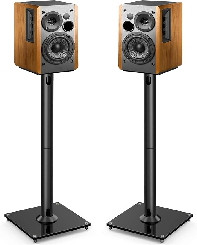 PERLESMITH Universal Floor Speaker Stands for Surround Sound up to 22LB, 27.56 Inch Bookshelf Speaker Stand for Klipsch, Polk, Yamaha & Other Large Satellite, Bookshelf Speakers, Studio Monitors,2P by PERLESMITH