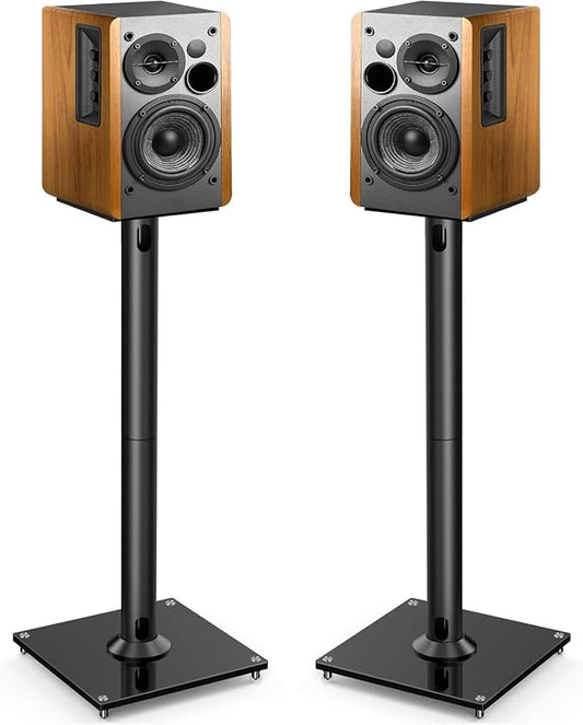 PERLESMITH Universal Floor Speaker Stands for Surround Sound up to 22LB, 27.56 Inch Bookshelf Speaker Stand for Klipsch, Polk, Yamaha & Other Large Satellite, Bookshelf Speakers, Studio Monitors,2P by PERLESMITH