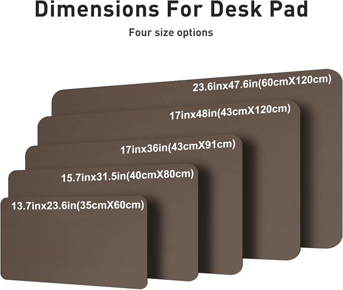 Aothia Faux Leather Desk Mat – Large Mouse Pad, Non-Slip PU Leather Blotter, Waterproof Writing Surface for Office and Home (Coffee, 47.2" x 23.6") - Image 5