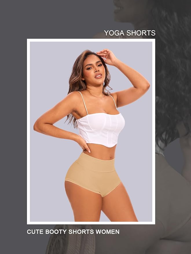 Cut Out Yoga Shorts Booty Butt Lifting Scrunch Shorts High Waisted Workout Gym Active Hot Pants - Image 4