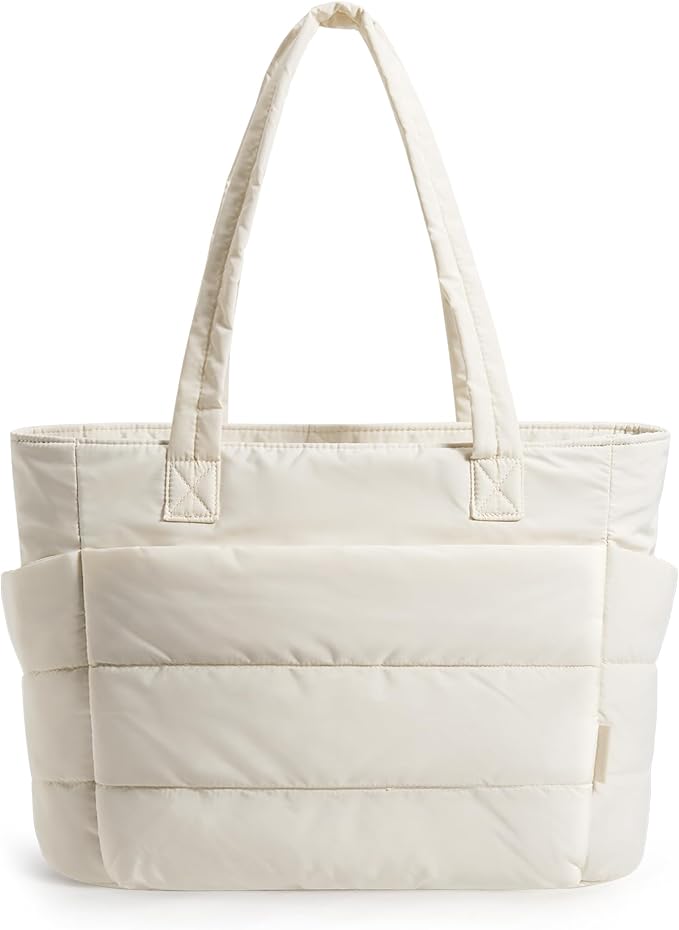 BAGSMART Tote Bag for Women, Lightweight Puffy Tote Bag with Compartments Shoulder Bag Handbag for Travel, Work, Gym | Lightweight by BAGSMART