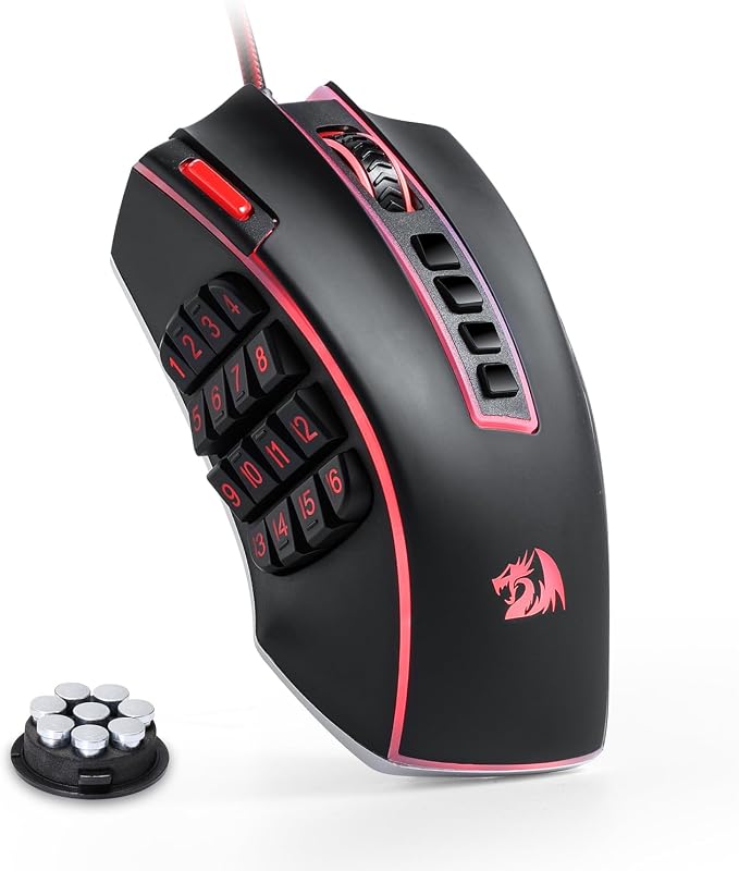 Redragon M990 Wired RGB MMO Gaming Mouse 32000 DPI Remapping Keys | Stable Lag-Free Connection, Redefine Keybinding Macro, Vibing Backlight, Ergonomic Grip Body Comfort by REDRAGON
