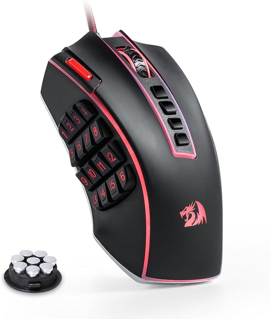 Redragon M990 Wired RGB MMO Gaming Mouse 32000 DPI Remapping Keys | Stable Lag-Free Connection, Redefine Keybinding Macro, Vibing Backlight, Ergonomic Grip Body Comfort by REDRAGON