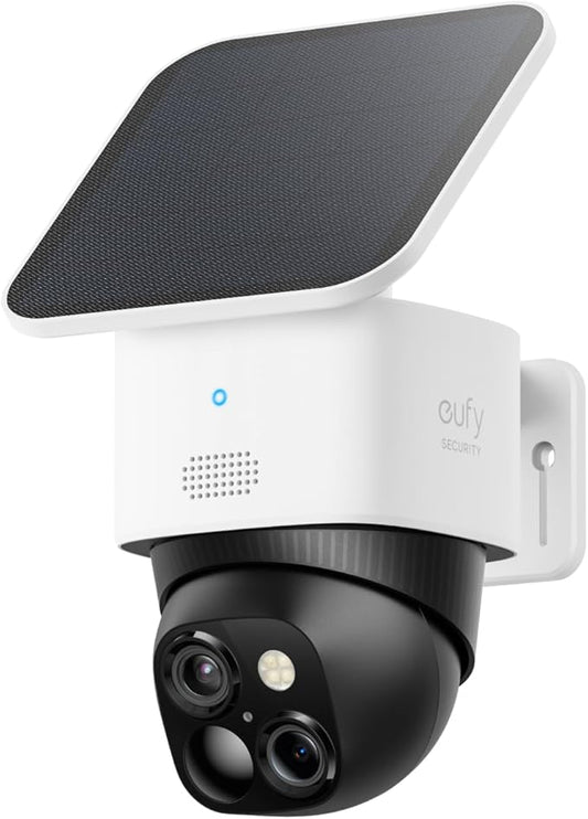 eufy Security 3K Dual Camera, SoloCam S340, Solar Security Cameras Wireless Outdoor, Cameras for Home Security, 360°Coverage, Pan & Tilt, No Blind Spots, No Monthly Fee, Built-in 8GB by Unknown