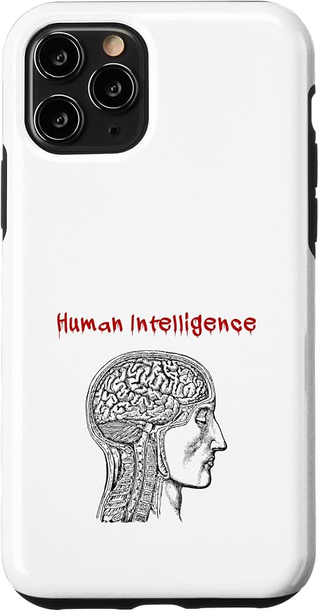 Human Intelligence (Anti Ai Statement & Head Graphic) Case for iPhone 11 Pro by Unknown
