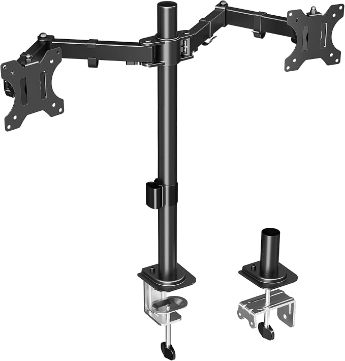 MOUNTUP Dual Monitor Desk Mount, Max 32 Inch up to 17.6lbs, Fully Adjustable Dual Monitor Arm for 2 LCD Screens, Double Monitor Stand with C-Clamp and Grommet Base by MOUNTUP