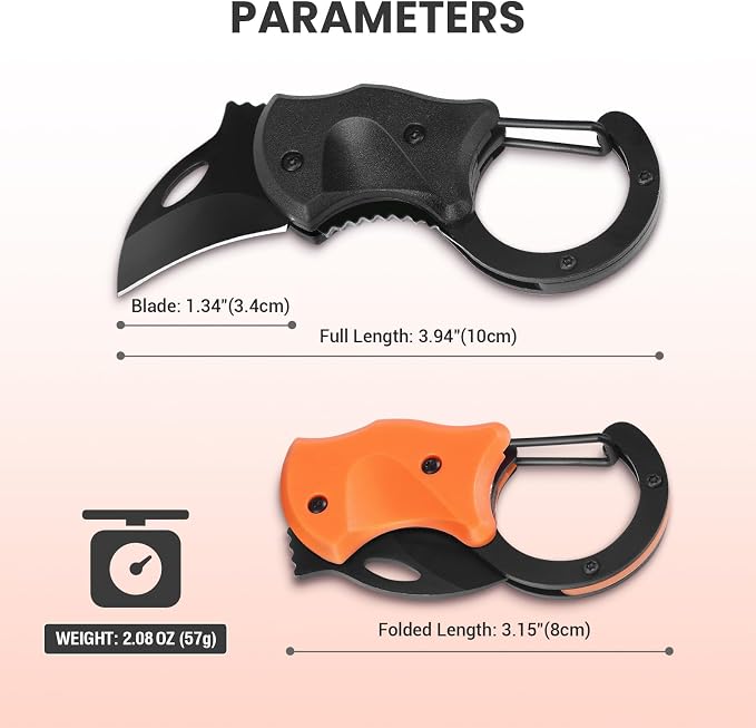 FUNBRO 2 Pack Small Pocket Knife Gifts for Men & Women | Folding Box Cutter, Birthday & Stocking Stuffers Gifts for Wife Husband Dad Mom (Black & Orange) - Image 6