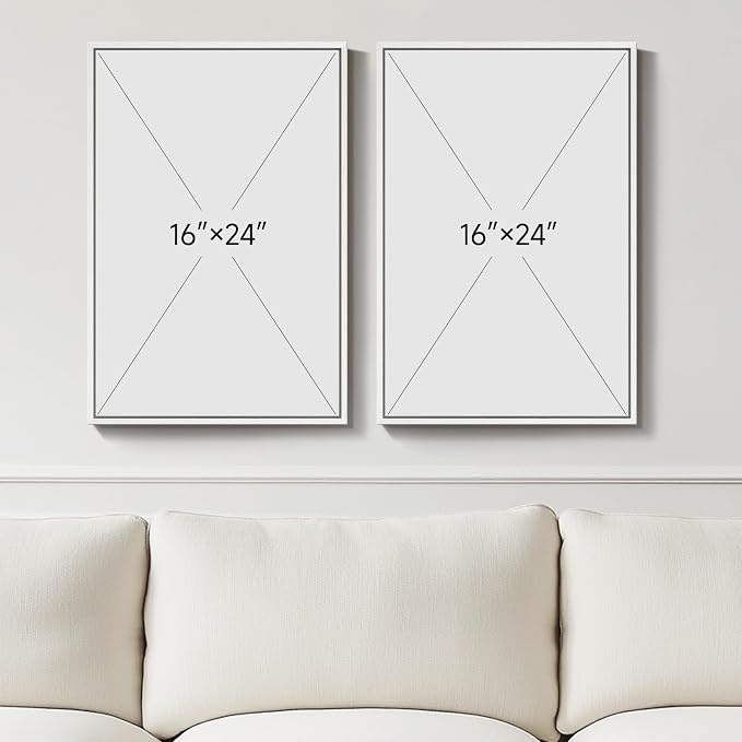 White Framed Blue and Gold Abstract Canvas Wall Art for Bedroom, Set of 2 Modern Minimalist Art Prints Paintings Artwork for Walls, Glitter Pictures for Living Room, Dining Room Wall Decor 16x24 In - Image 3