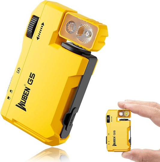 WUBEN G5 EDC Rechargeable Flashlight, Mini Bright Small Pocket Flash Light | 400 Lumens Dual Light Source LED Flashlight with RGB, Magnetic Flat Compact Keychain Flashlight for Home, Camping, Emergency by WUBEN