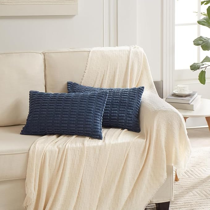 Fancy Homi 4 Packs Decorative Throw Pillow Covers for Living Room Couch Bed, Modern Farmhouse Boho Home Décor Accent Cushion Case, 24" x 16", Dusty Blue - Image 6