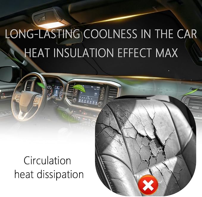 Car Windshield Sun Shade Foldable,2026 Upgraded Car Shade Front Windshield Compatible with Toyota 2016-2026 Tacoma,Sunshade for Cars Windshields with Storage Bag - Image 5