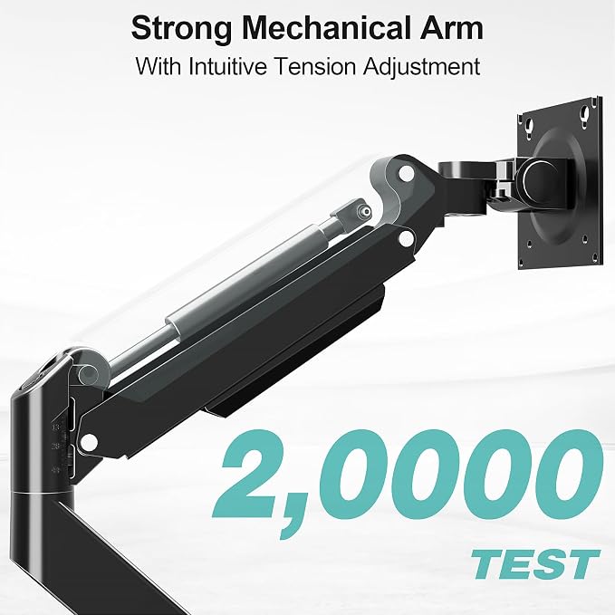 MOUNT PRO Heavy Duty Monitor Arm for 49 inch Ultrawide Screen up to 44 lbs, Single Desk Computer Mount Curved Monitor Stand for Samsung Odyssey G9, Adjustable Gas Spring VESA Mount 75x75 100x100 - Image 5