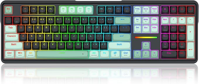 Redragon K745 PRO Wireless 108-Key Gasket RGB Gaming Keyboard, 4 Hotkeys | Extra Shortcut Keys, 0-Delay Tri-Mode, Cushioned Noise Dampening for Creamy Thocky Sound, Unfaded PBT Keycaps, PRO Software - Image 3