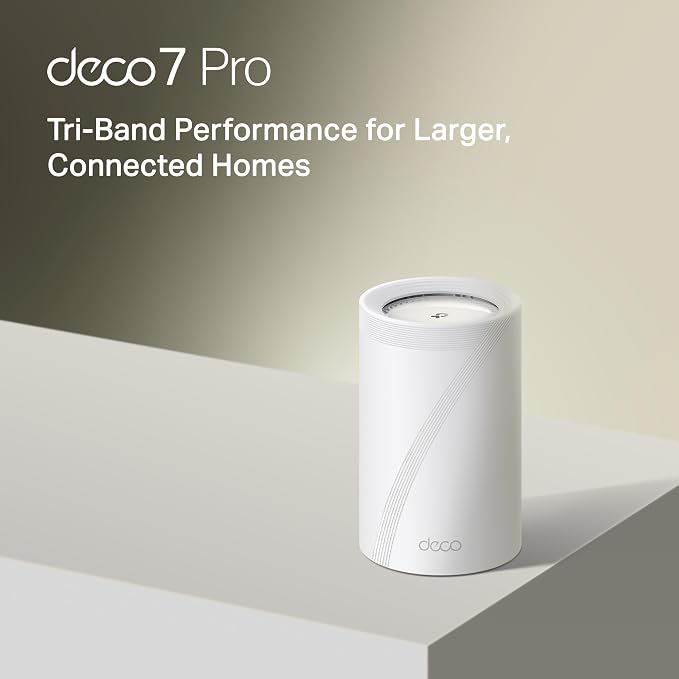 TP-Link Deco 7 Pro BE14000 Tri-Band Wi-Fi 7 Whole Home Mesh System | 8-Stream 14 Gbps | 10G WAN/LAN Port | Up to 8100 Sq.ft, 200 Devices Capacity | 320 MHz, HomeShield, AI-Roaming | BE67 1-Pack Router - Image 2