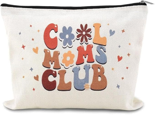 Cool Mom Club Bag Gift Mothers Day Gifts for Mom from Daughter Son New Mom Essentials Must Haves Mother Cosmetic Pouch Mother Travel Makeup Toiletry Bag Mama Christmas Birthday Gift Idea Mommy Present by YangQian