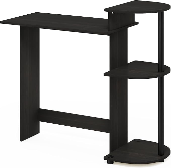 Furinno Compact 29-Inch Rustic Brown Computer Desk, Gaming Desk with Shelves, Office Desk with Book Shelf, for Home Office, Study Room, Dorm, Bedroom, Dark Espresso - Image 6