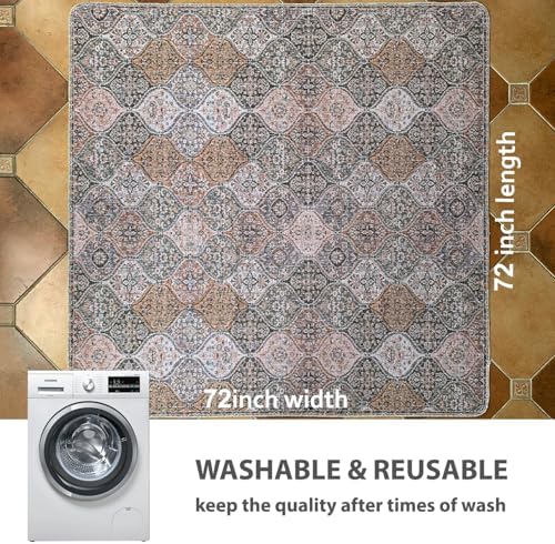nunubaby 2PACK Washable Pee Pads for Dogs, Stylish, Non-Slip and Leak-Proof Pee Pads. Reusable Potty Pads for Dogs for Crates and Floors.(Brown/Multi,72" x72" ) - Image 4