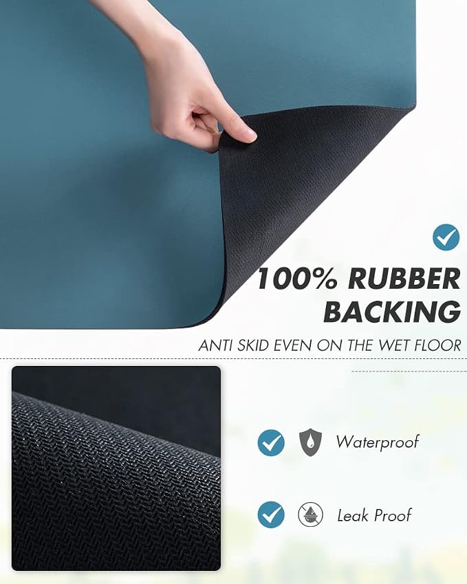 AMOAMI-Coffee Mat Hide Stain Rubber Backed Absorbent Dish Drying Mat for Kitchen Counter-Coffee Bar Accessories Fit Under Coffee Maker, Espresso Machine, Pot, Dish Rack - Image 5