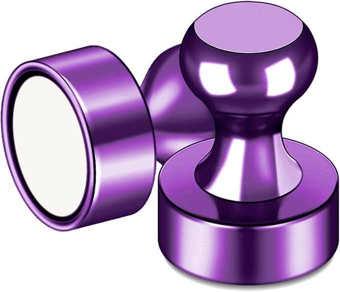 LOVIMAG Fridge Magnets 20Pcs, Magnet for Refrigerator Whiteboard, Purple | Small Strong Neodymium Metal Cute Push Pin for Classroom, Kitchen, Accessories Decorative, Office, Calendar - Image 7