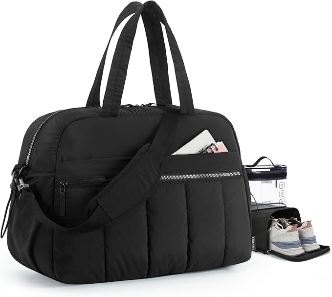 BAGSMART Duffle Bag for Travel, Gym Bag for Women, Weekender Carry on Bag | PVC Wet Pocket, Airline Approved Personal Carry-on Size, Fits Under-seat, One Bag for Gym, Travel, Hospital, Overnight by BAGSMART