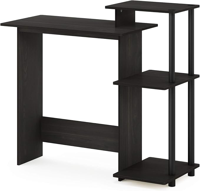 Furinno EFFICIENT Desk, 28.6" Wide Gaming Desk with 3 Open Side Shelves, Laptop Notebook Computer Desk, Office Desk for Home Office, Study Room, Dorm, Bedroom, Espresso - Image 8