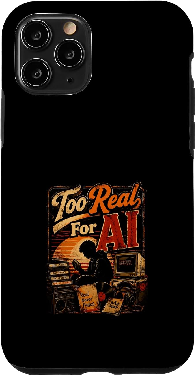 Too Real for AI - Authentic Music Lovers Case for iPhone 11 Pro by Unknown