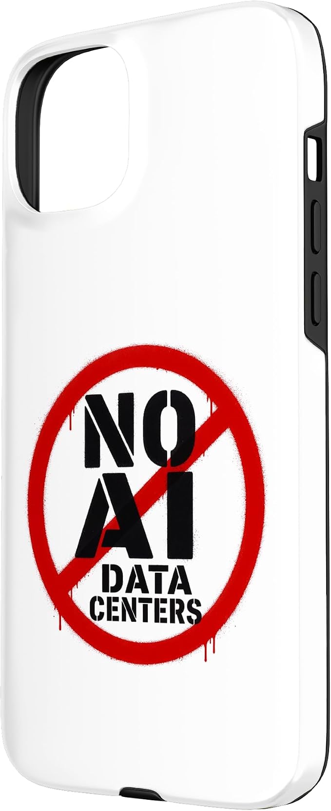No AI Data Centers – Simple Minimal Spray Paint Style Text Case for iPhone 15 Plus - Image 2